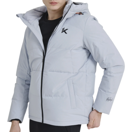 Пуховик с капюшоном мужской / Серый / 58