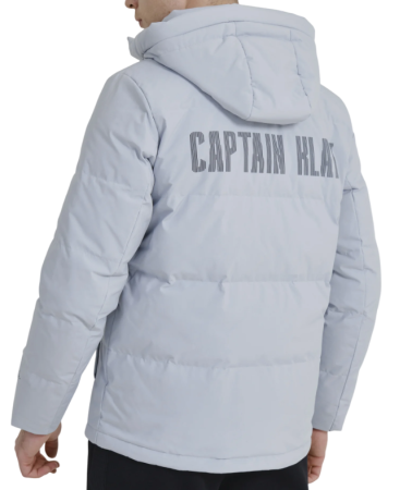 Пуховик с капюшоном мужской / Серый / 58