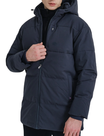 Пуховик с капюшоном мужской / Темно-серый / 54