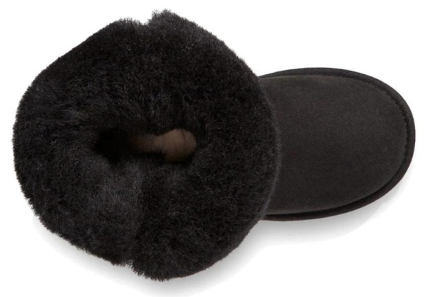 Полусапоги-угги из овчины для девочки / Черный / 33.5