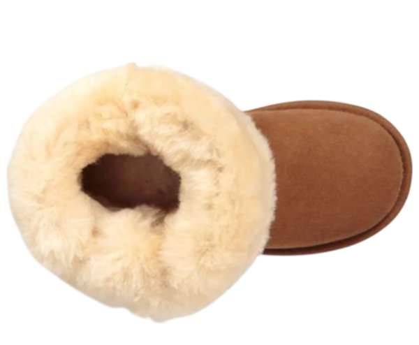 Полусапоги-угги из овчины для девочки / Коричневый / 33.5