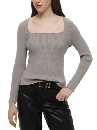 Джемпер в рубчик женский / Серый / 46