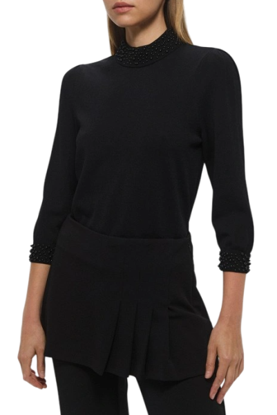 Водолазка со стразами женская / Черный / 40