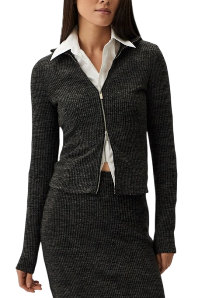 Кардиган на молнии женский / Серый / 42