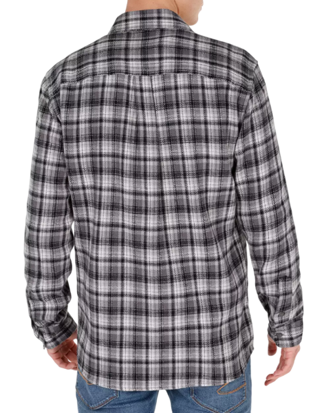 Рубашка в клетку мужская / Серый / 48