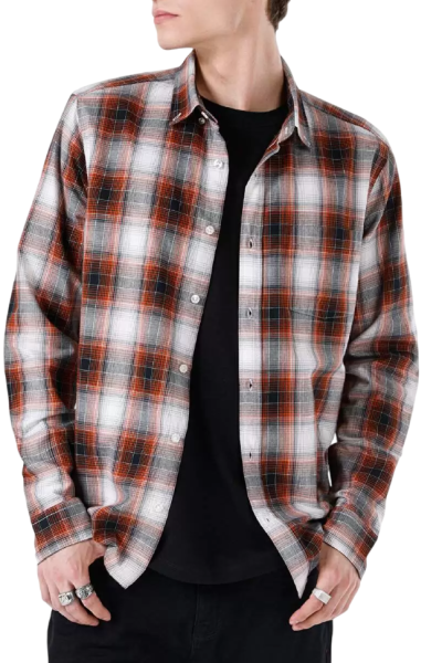 Рубашка с длинным рукавом мужская / Оранжевый / 48