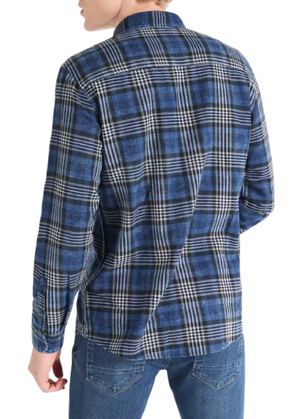 Рубашка с длинным рукавом мужская / Синий / 48