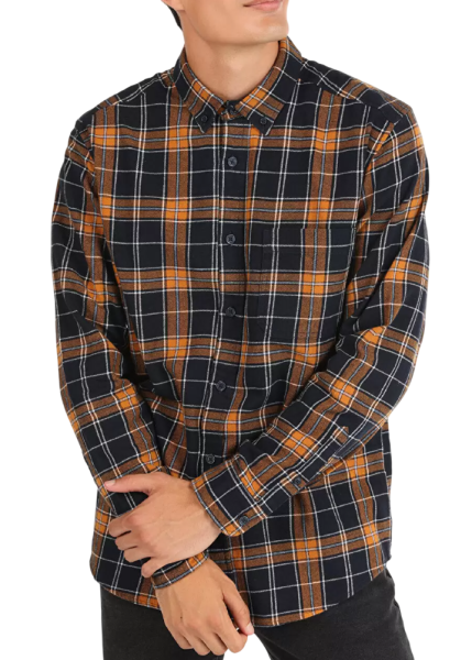 Рубашка в клетку мужская / Синий / 48