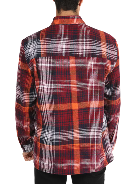 Рубашка в клетку мужская / Красный / 46