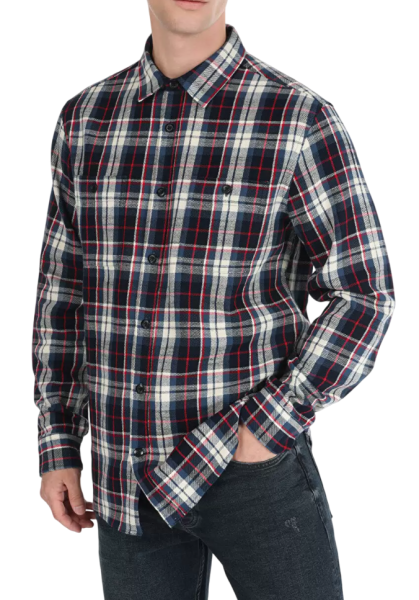 Рубашка с длинным рукавом мужская / Тёмно-синий / 48