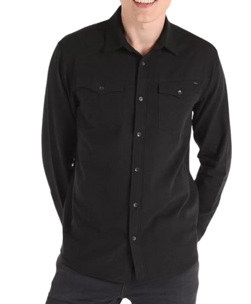 Рубашка с длинным рукавом мужская / Черный / 46