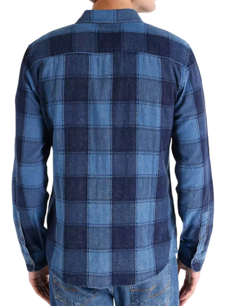 Рубашка с длинным рукавом мужская / Тёмно-синий / 48