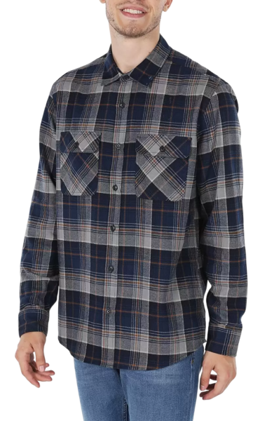 Рубашка в клетку мужская / Тёмно-синий / 46