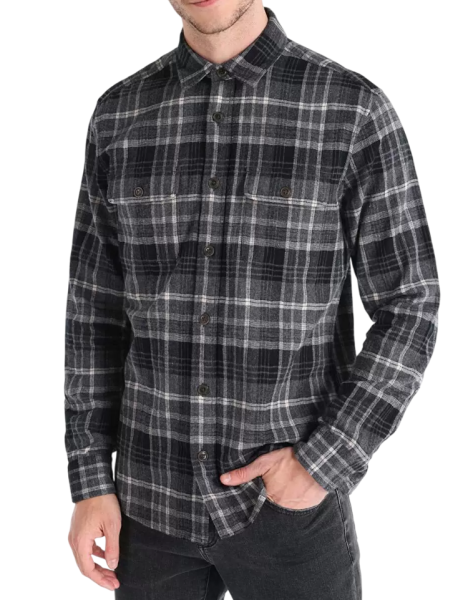 Рубашка с длинным рукавом мужская / Темно-серый / 46