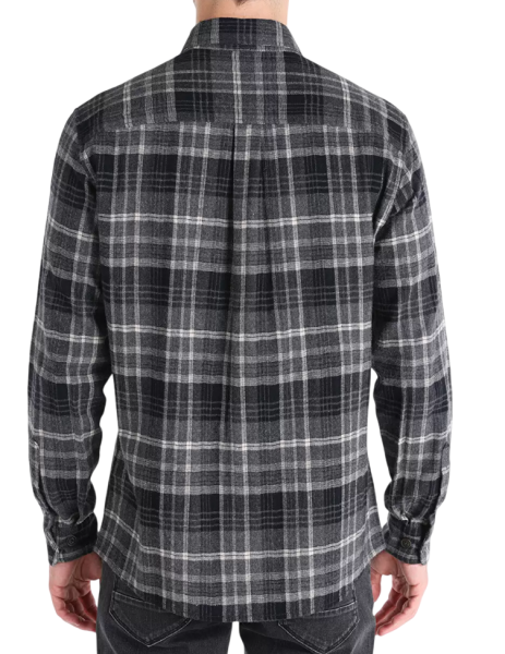 Рубашка с длинным рукавом мужская / Темно-серый / 46