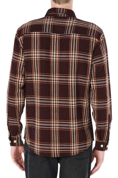 Рубашка с длинным рукавом мужская / Бордовый / 46