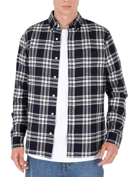 Рубашка с длинным рукавом мужская / Синий / 46