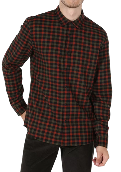 Рубашка с длинным рукавом мужская / Коричневый / 46