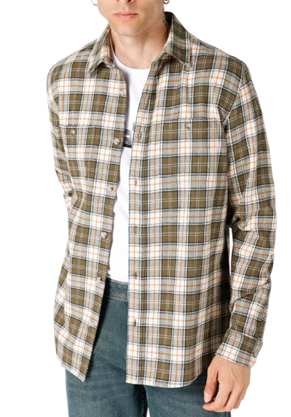 Рубашка с длинным рукавом мужская / Хаки / 46