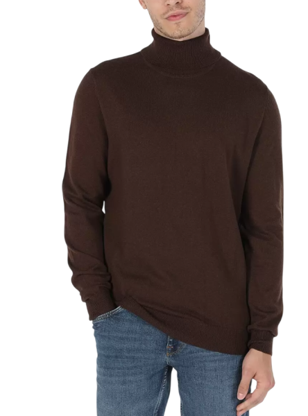 Водолазка однотонная мужская / Темно-коричневый / 46