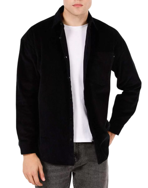 Рубашка с длинным рукавом мужская / Черный / 48