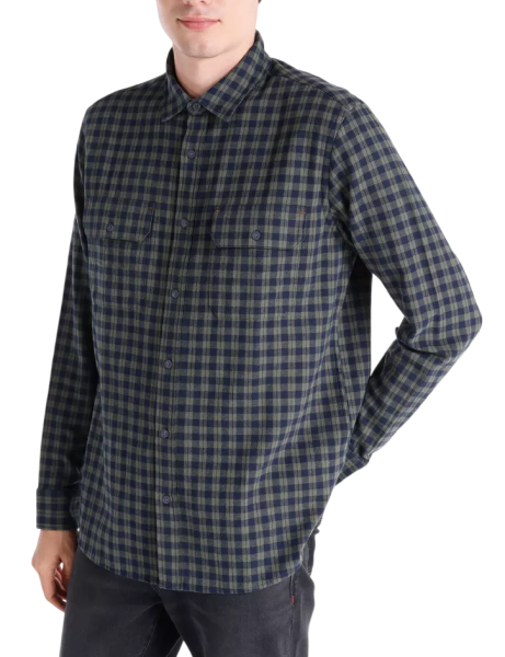 Рубашка с длинным рукавом мужская / Хаки / 46