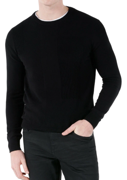 Джемпер однотонный мужской / Черный / 48