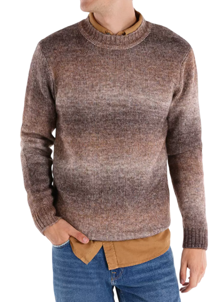 Джемпер с принтом мужской / Коричневый / 50