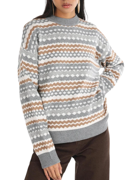 Свитер с принтом женский / Черный / 44