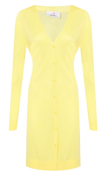 Кардиган удлиненный женский / Желтый / 42