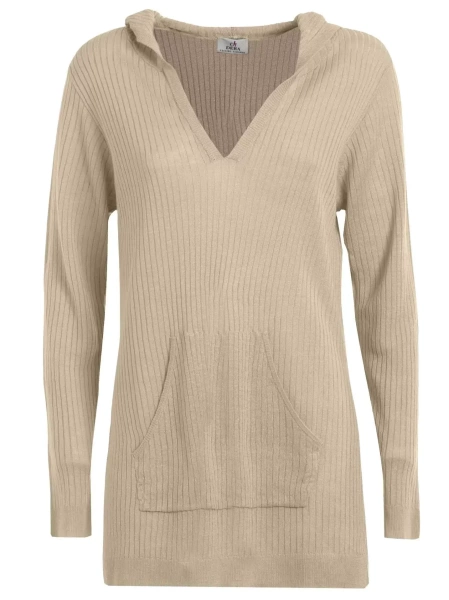 Джемпер с капюшоном женский / Бежевый / 42