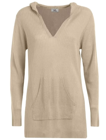 Джемпер с капюшоном женский / Бежевый / 42