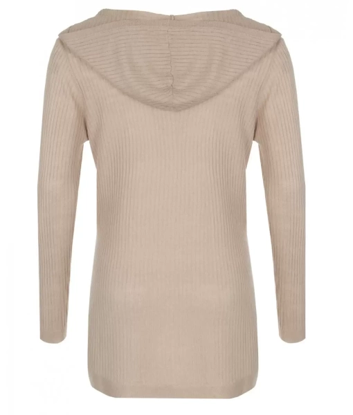 Джемпер с капюшоном женский / Бежевый / 44