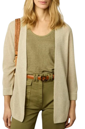 Кардиган без пуговиц женский / Бежевый / 46