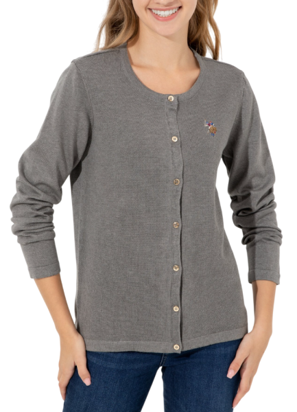 Кардиган на пуговицах женский / Серый / 44