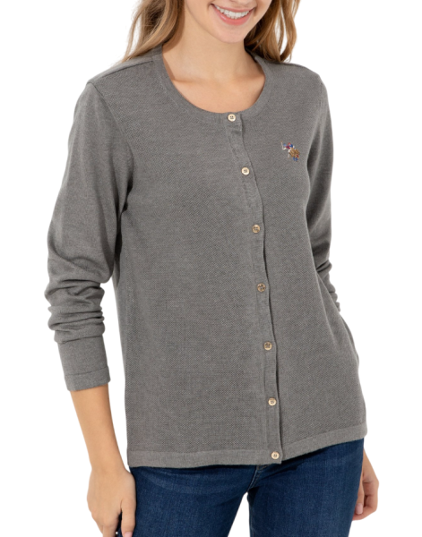 Кардиган на пуговицах женский / Серый / 44