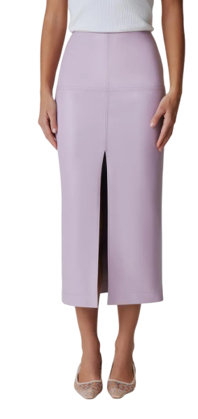 Юбка-карандаш из эко кожи женская / Светло-розовый / 46