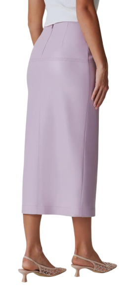 Юбка-карандаш из эко кожи женская / Светло-розовый / 46