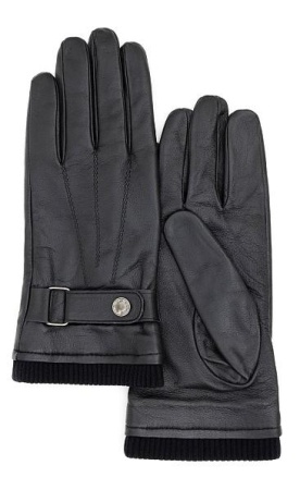 Перчатки кожаные мужские / Черный / L