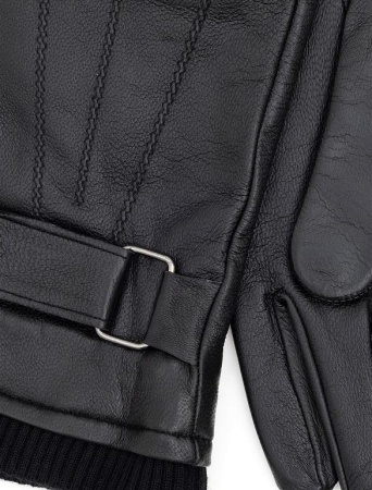 Перчатки кожаные мужские / Черный / L