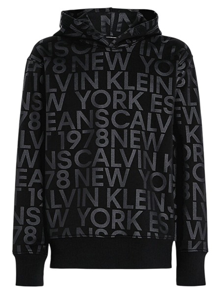 Худи с принтом мужское / Черный / 46