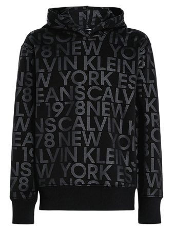 Худи с принтом мужское / Черный / 46