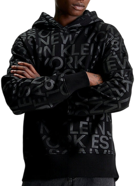 Худи с принтом мужское / Черный / 46