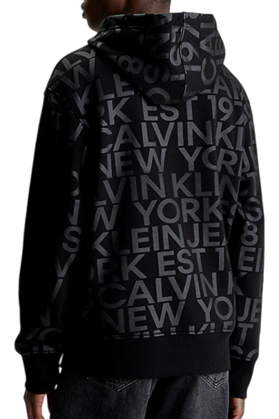 Худи с принтом мужское / Черный / 46