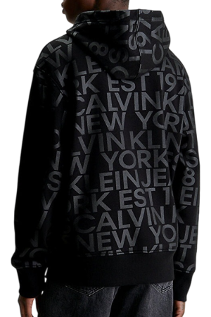 Худи с принтом мужское / Черный / 46