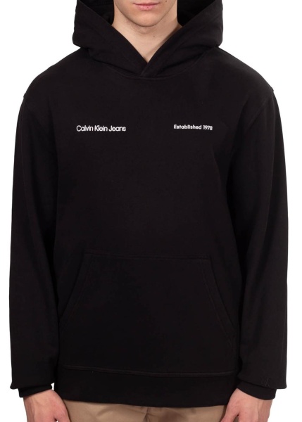 Худи с принтом мужское / Черный / 44