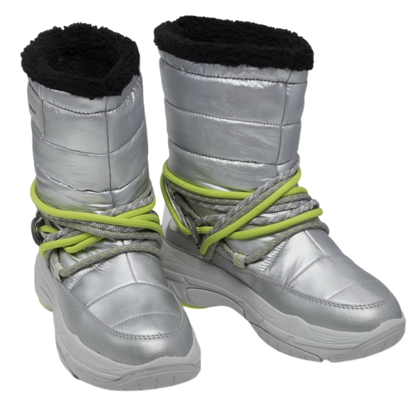 Сапоги-дутики женские / Серебряный / 36