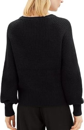 Свитер из смесового хлопка женский / Черный / 42