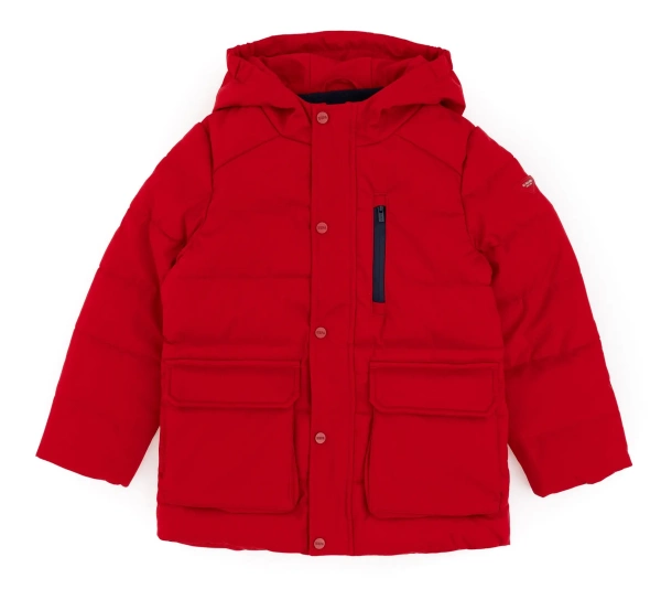 Куртка с капюшоном для мальчика / Красный / 158