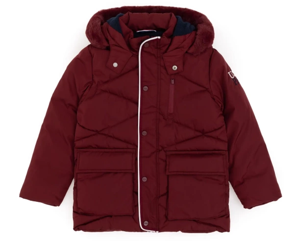 Куртка с капюшоном для мальчика / Бордовый / 98